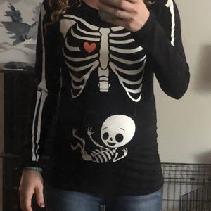 Skeleton maternity costume! Halloween!
